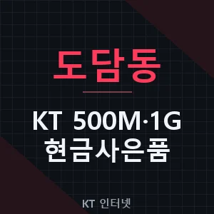 도담동 KT 500메가 1기가 인터넷 결합할인 현금사은품 - 세종